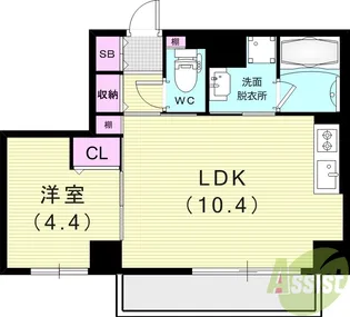BROOKLYN SQUARE【6階】の間取り
