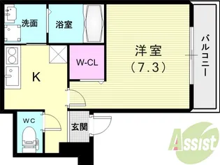 フジパレス西宮鳴尾VI番館【2階】の間取り
