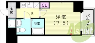 エス・キュート尼崎II【13階】の間取り