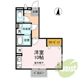 クレール B棟【1階】の間取り