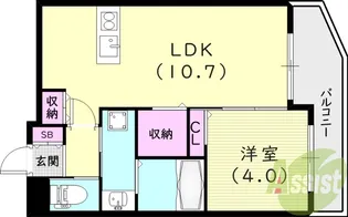 センプレヴィータさくら夙川【1階】の間取り
