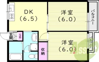 ビビエンダ甲東【1階】の間取り