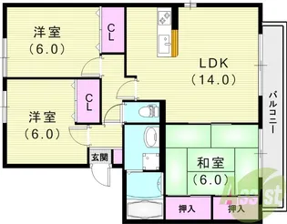 プルーリオン【301号室】の間取り