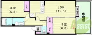 メロディーヒルズ B【1階】の間取り