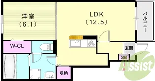 ライズ瑞穂【1階】の間取り