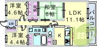 NTPRレジデンス甲子園四番町【4階】の間取り