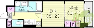 西宮北口プライマリーワンガーデンテラス【5階】の間取り