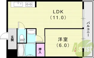 ベルエアー武庫之荘【4階】の間取り