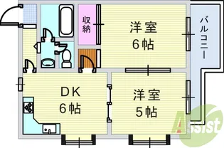サンパレス21夙川東【2階】の間取り
