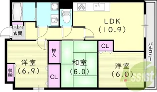 グランツOKAMOTOVII【2階】の間取り
