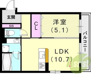 パレスリバティ【2階】の間取り