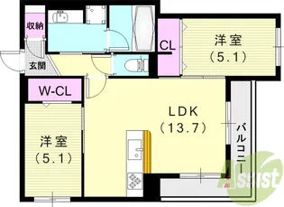 パレスリバティ【1階】の間取り