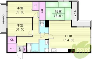 エフアール東園田【2階】の間取り