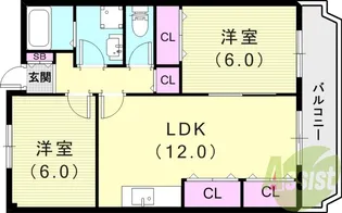 フリーダム中村【3階】の間取り