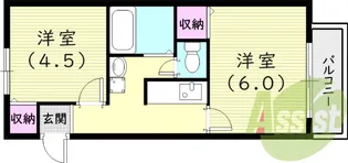 めぞん・お〜【101号室】の間取り