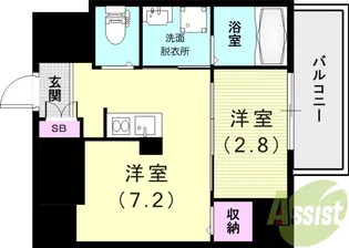 エヌエムキャトフヴァンユイット【1階】の間取り