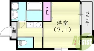 ワコーレヴィータ東園田【2階】の間取り