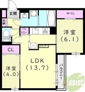 Lamaison青木町I【3階】の間取り