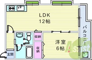サンパレス21夙川東【1階】の間取り