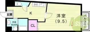 キャッスルプラザ甲子園アネックス【9階】の間取り