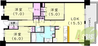 ブランズ甲子園浜田町【1階】の間取り