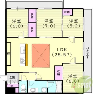 MESSAGE苦楽園三番町【2階】の間取り