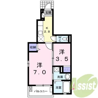 セントーレア【1階】の間取り