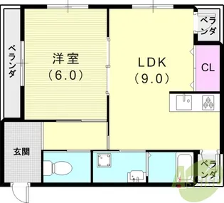 ハイム北夙川I【3階】の間取り
