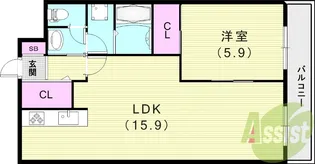エトワール21【5階】の間取り