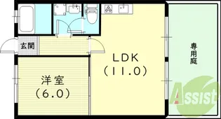 パークハイツ【1階】の間取り