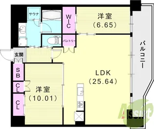 プレジオ宝塚ASIAN【2階】の間取り