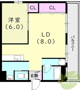 グランドハイツ浜甲子園【4階】の間取り
