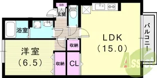 アパートメントff A棟【1階】の間取り
