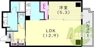 ブルーノ夙川Residece【203号室】の間取り