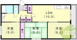 武庫之荘ガーデン【2階】の間取り