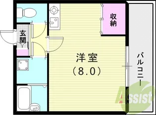 サンハイツ香枦園【1階】の間取り