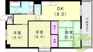 シティハイツ立花2【4階】の間取り