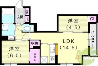 メゾン・ド・プティエル今津【1階】の間取り