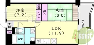 KDXレジデンス夙川ヒルズ1番館【4階】の間取り