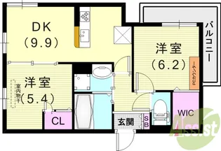 上甲子園廣和レジデンス【2階】の間取り