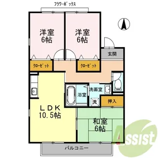 ルミエール B棟【2階】の間取り