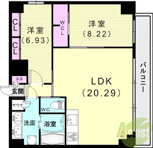 プレジオ西宮北口【6階】の間取り