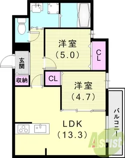 リヴェール西宮【3階】の間取り
