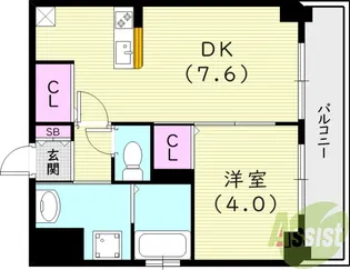 CODE西宮甲子園口【4階】の間取り