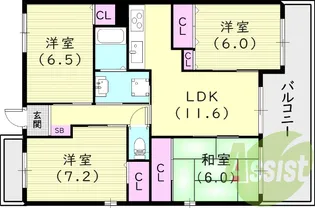 エスタブレ【4階】の間取り