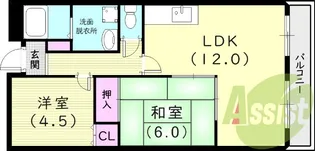 グリーンフォレスト西宮2【1階】の間取り