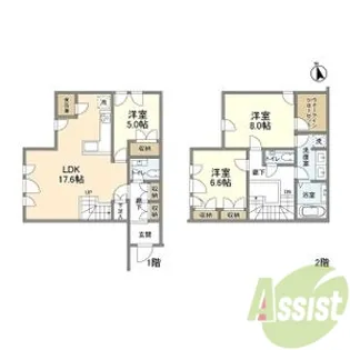 ブリランテ苦楽園【002号室】の間取り
