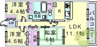 NTPRレジデンス甲子園四番町【2階】の間取り