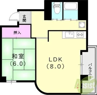 ツインズ大畑【2階】の間取り