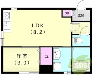 LEGGERO武庫川【1階】の間取り